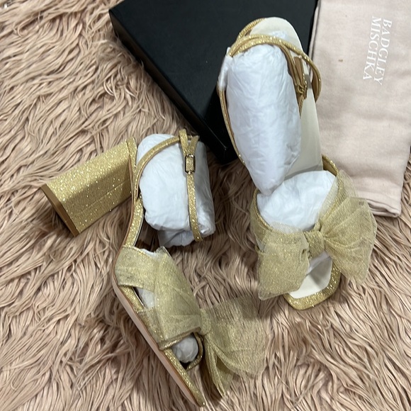 BADGLEY MISCHKA Tess tulle-bow 85mm sandals - Picture 4 of 8